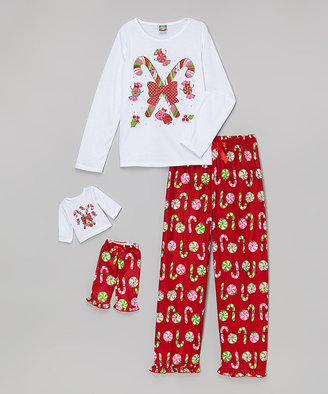 Dollie & Me Red Candy Cane Pajama Set & Doll Outfit - Toddler & Girls