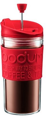 Bodum Travel Press Set Coffee Maker with Extra Lid, 0.35 L/12 oz - Red