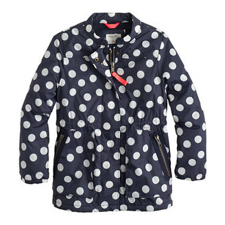 J.Crew Girls' nylon surplus jacket in polka dot