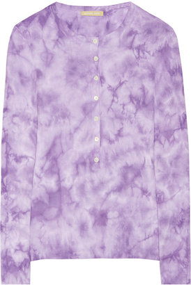 Michael Kors Tie-dyed ribbed cotton-jersey top