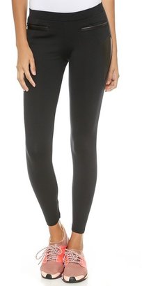 So Low SOLOW Leggings with Faux Leather Details