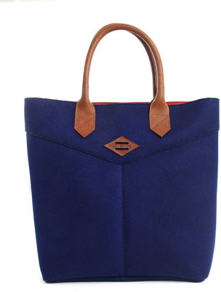 Leon FLAM - Navy Blue Wool Shopping Bag