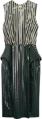 Toga Bonded-stripe mesh dress