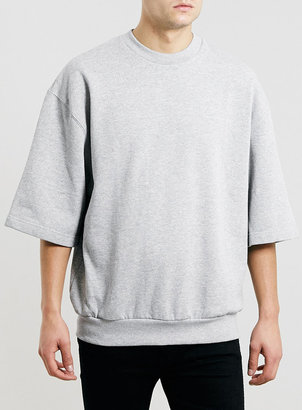 Topman Grey Short Sleeve Sweatshirt