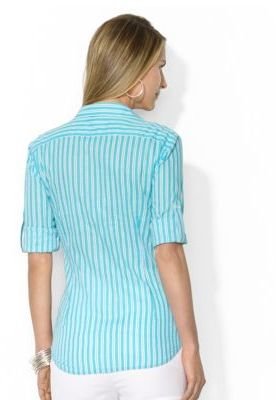 Lauren Ralph Lauren Striped Cotton-Silk Shirt