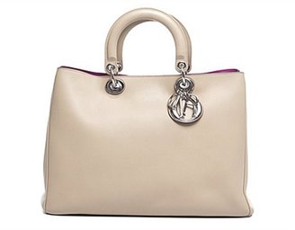 Christian Dior Pre-Owned Beige Leather Large Diorissimo Bag