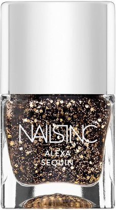Nails Inc Featuring Alexa Chung Fabric Effect Nail Polish Black and Gold Sequins