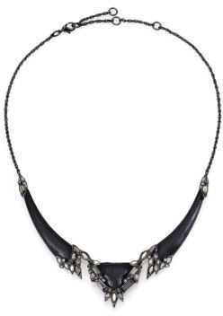Alexis Bittar Cubist Lucite & Crystal Deco Punk Sectioned Bib Necklace