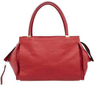 Chloé Red Dree Zip Leather Tote Bag