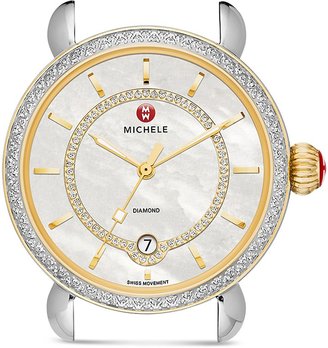 Michele Csx Elegance Diamond Two Tone Watch Head, 36mm