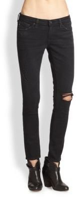 AG Adriano Goldschmied The Legging Ankle Skinny Jeans/Destroyed Black