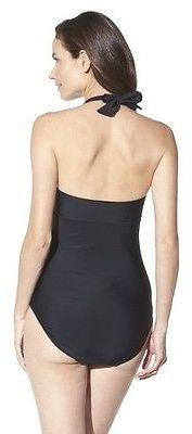 Merona Women's Halter 1-Piece Swimsuit -Black