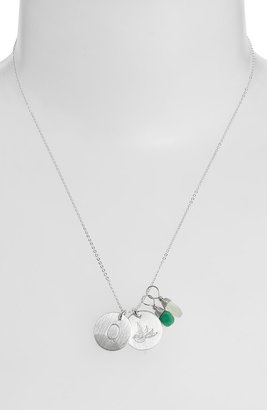 Nashelle Prasiolite Initial & Swallow Sterling Silver Disc Necklace