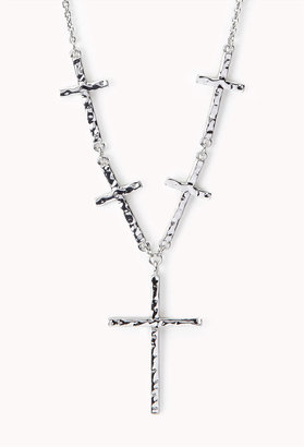 Forever 21 Hammered Metal Cross Necklace