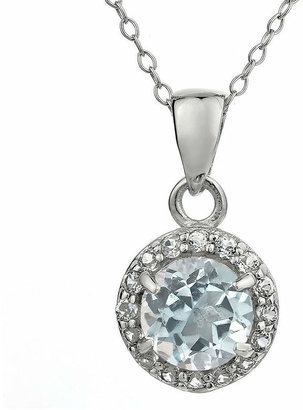 FINE JEWELRY Faceted Genuine White Topaz Sterling Silver Pendant Necklace