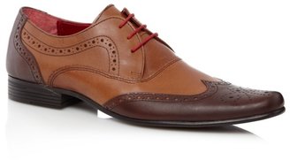 Red Tape Brown leather contrast panel brogues