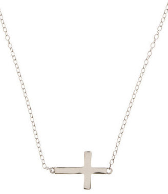 Lord & Taylor Sterling Silver Sideways Cross Necklace