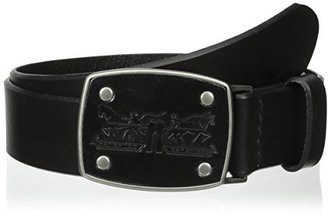 Levi's Men's Belt with Leather Inlay Logo Buckle Belt