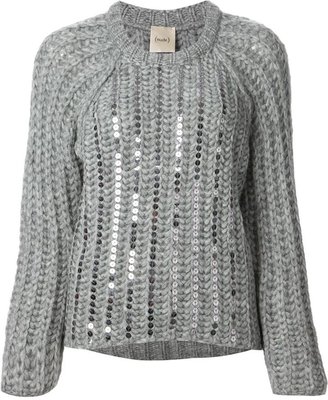 Nude sequinned sweater