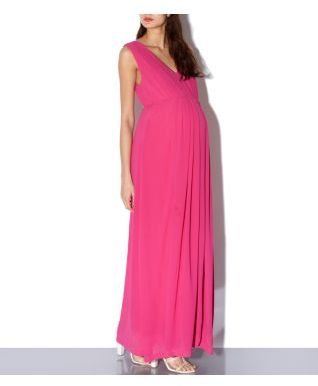 Mama Licious Mamalicious Pink Woven Maxi Dress