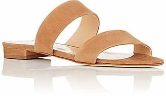 Barneys New York Women's Suede Double-Band Slides - Tan Suede