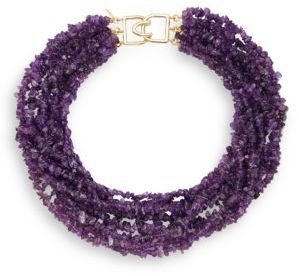 Kenneth Jay Lane Multi-Strand Amethyst-Color Bead Necklace