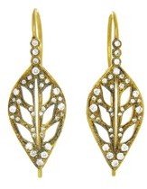 Cathy Waterman Large Leaf Earring with Diamonds
