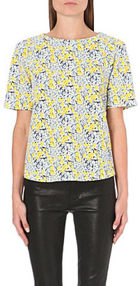 Warehouse Floral textured crepe top