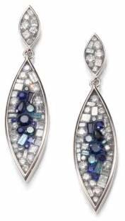 Marquis Plevé Blue Burst Diamond, Sapphire & 18K White Gold Drop Earrings