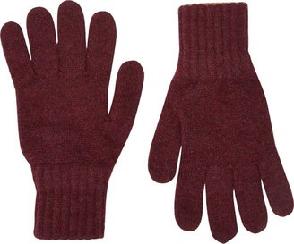 Drakes Contrast-Cuff Gloves-Red