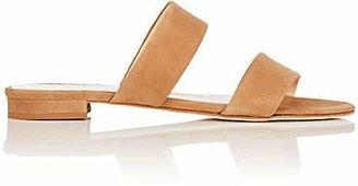 Barneys New York Women's Suede Double-Band Slides - Tan Suede