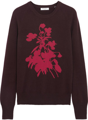 Equipment Sloane floral-intarsia cashmere sweater