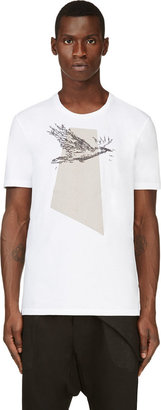 Maison Martin Margiela 7812 Maison Martin Margiela White & Beige Text Bird T-Shirt