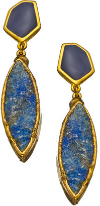 Janna Conner Designs Gold Navy and Lapis Ivana Earrings