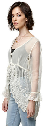 House Of Harlow Novelty Lace Fly Away Top