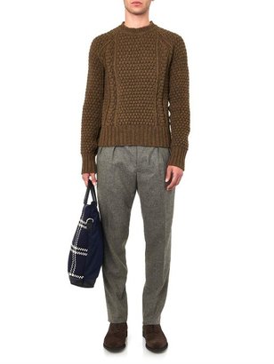 Cerruti Paris Honeycomb-knit wool sweater