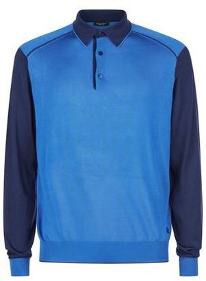 Stefano Ricci Silk Contrast Sleeve Polo Shirt