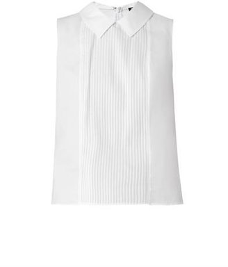 Jil Sander NAVY Pintucked sleeveless shirt
