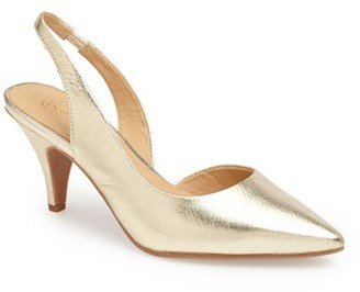 Seychelles 'Playtime' Leather Half d'Orsay Pointy Toe Pump (Women)