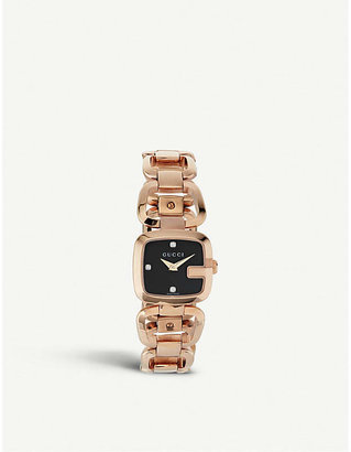 Gucci YA125512 G Collection pink-gold PVD watch