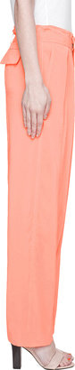 Chloé Fluorescent Orange Pleated Silk Trousers