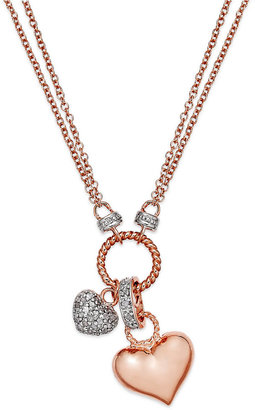 Townsend Victoria Diamond Heart Pendant Necklace in 18k Rose Gold over Sterling Silver (1/4 ct. t.w.)