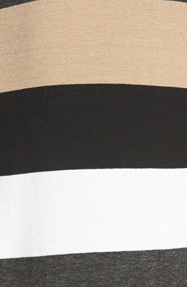 Vince Camuto Faux Leather Trim Stripe Sleeveless Top (Regular & Petite)