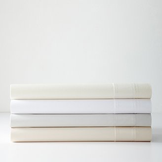 Hudson Park Collection Luxe Percale Satin Band Flat Sheet, Queen - 100% Exclusive