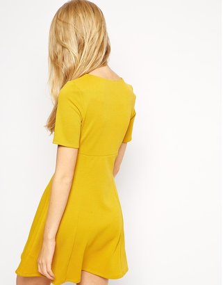 ASOS Skater Dress in Texture with Zip Detail