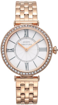 Juicy Couture Women's J Couture Rose Gold-Tone Stainless Steel Bracelet Watch 34mm 1901128