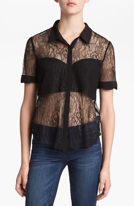 ASTR Scallop Sleeve Lace Top