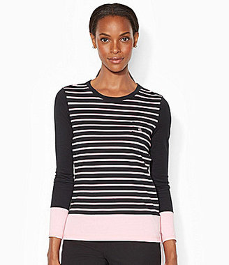 Lauren Ralph Lauren Pink Collection Striped Cotton Top