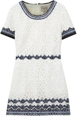 Sea Embroidered lace dress