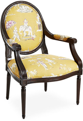 Massoud Furniture Dash Armchair, Yellow Chinoiserie